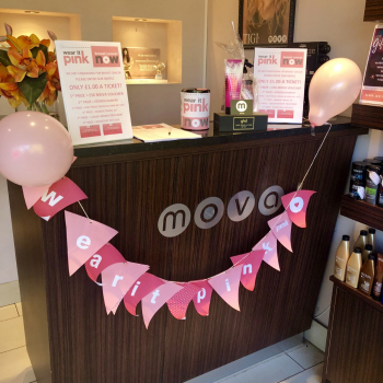 wear it pink fundraising at mova hair salons, virginia water and staines